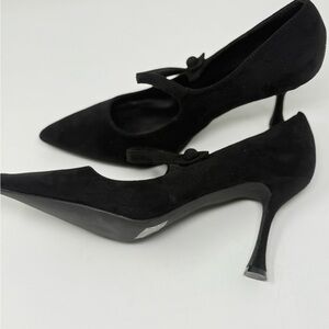 H by Halston Black Suede Heels